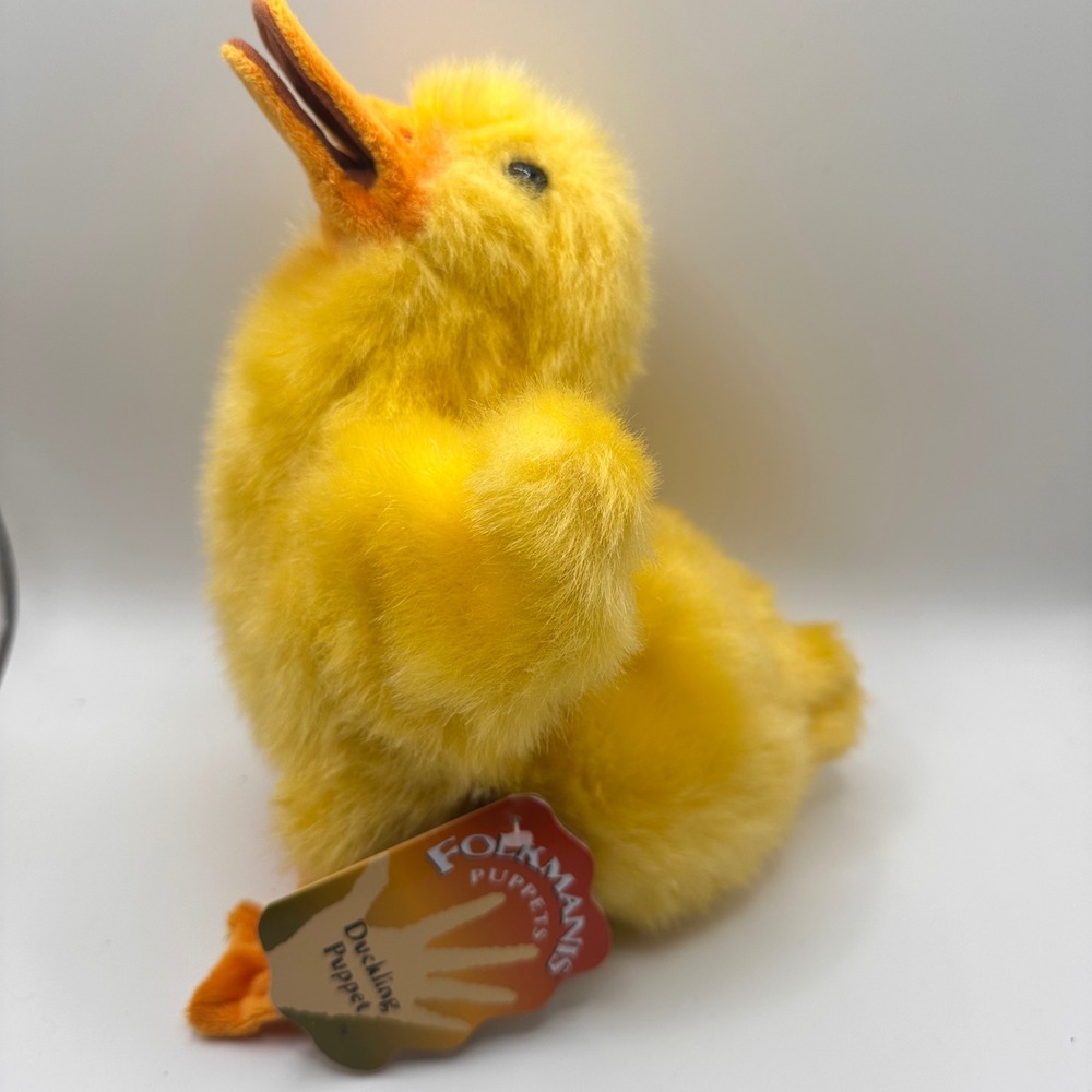 NEW! Folkmanis Duckling Puppet Yellow Plush Bird Hand Puppet 21FM031 VN